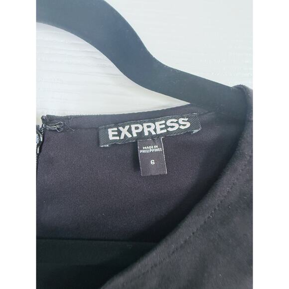 Express Black Lace-Up Suede Mini Dress 6 Dark Academia Edgy Fall School Girl - Picture 6 of 9